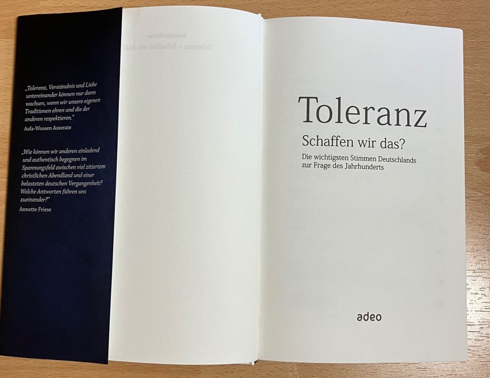 Buch "Toleranz -Schaffen wir das?" Asserate und Friese (Hg.) in Hemmingen