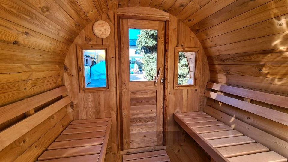 Achteckiger Badezuber Edelstahl Holzofen GFK Acryl Hot Tub Zuber Badefass Whirlpool Pool Sauna Fasssauna Garten Haus Erfurt Grill Kamin Brennholz Tiny House Terrasse Urlaub Ferienhaus Sauna Hochzeit in Erfurt