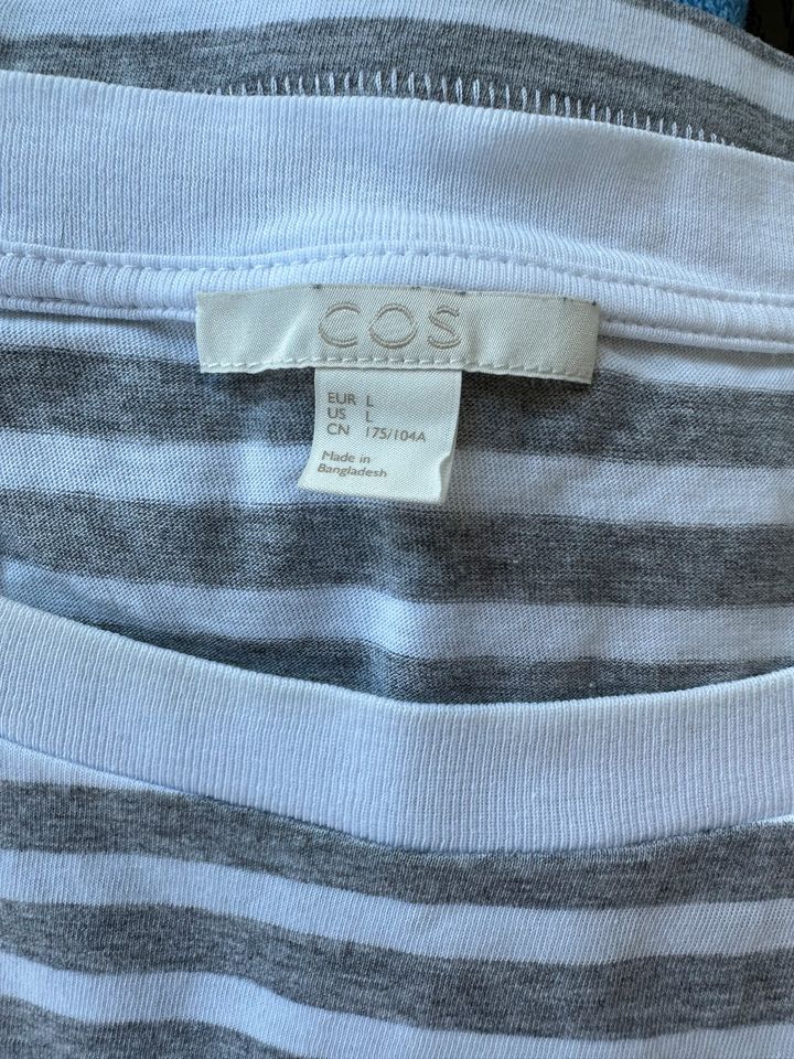 COS Cos Shirt Top weiß /grau Gr.L in Berlin