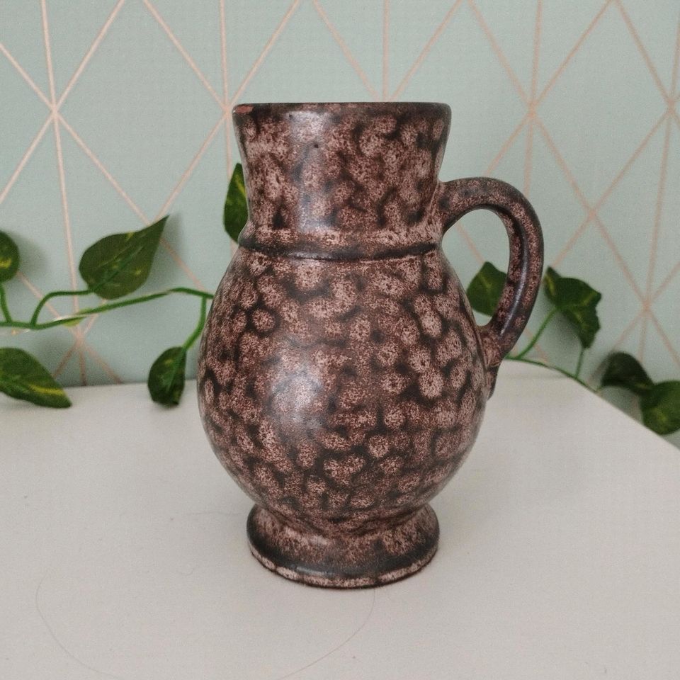 Keramik Vase mit Henkel (braun/beige Muster Punkte) in Pinneberg