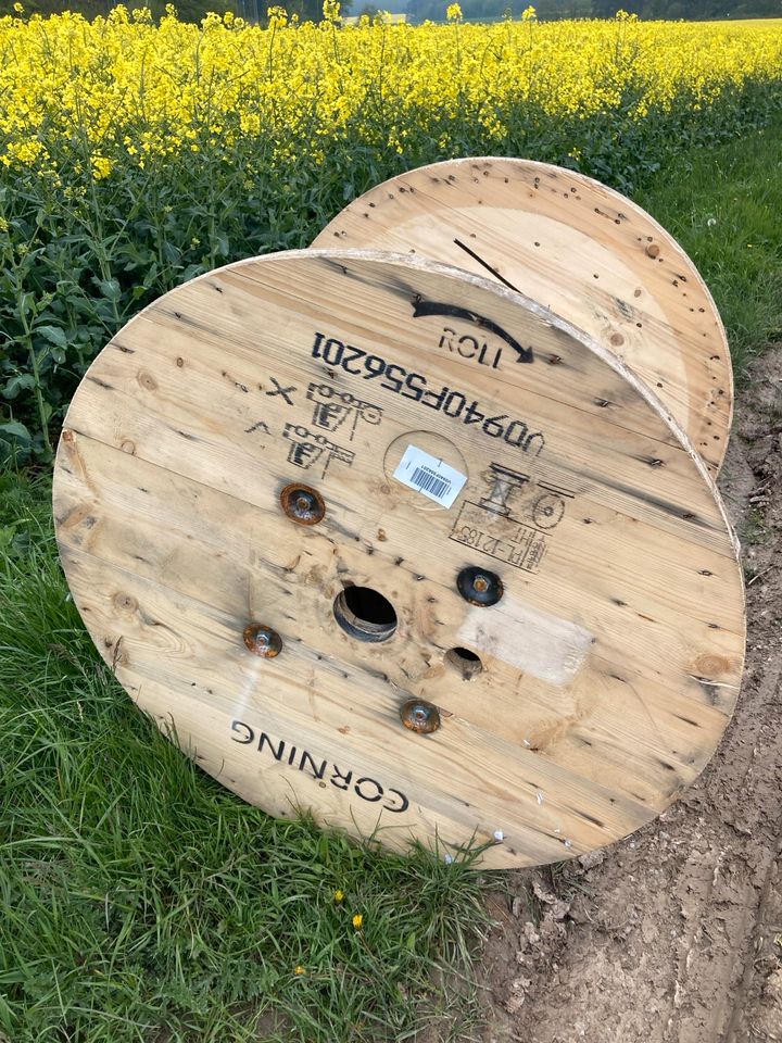 Kabeltrommel Gartentisch Holz Tisch Platte Rund in Bad Langensalza