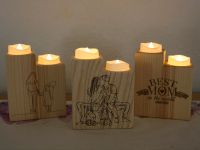 Geschenk zum Muttertag》Teelicht-Halter aus Holz mit indiv. Gravur Nordrhein-Westfalen - Breckerfeld Vorschau