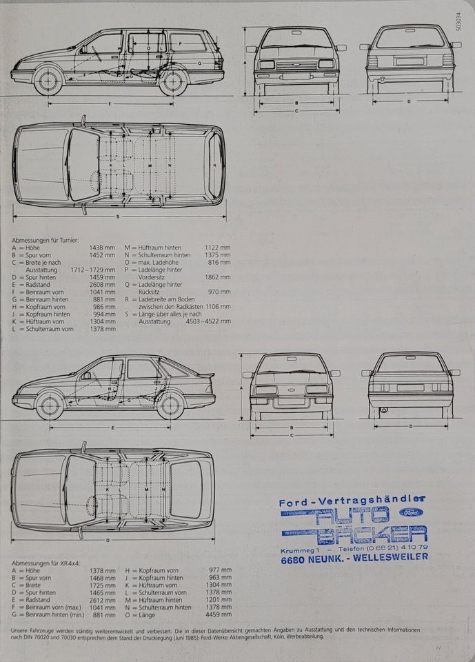 Produktinformationen "Prospekt/Broschüre Ford Sierra Technik - Ma in Landau in der Pfalz