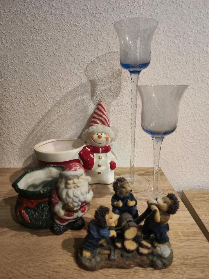 Figuren, Deko  Weihnachtsblumentopf , Glücksschwein, Igel, bären, in Flieden