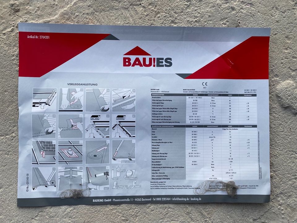 Dachfolie / Unterdeckbahn in Gummersbach