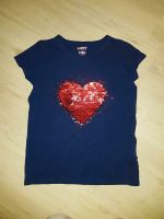 Mädchen T-Shirt Wendepailetten Größe 122/128 dunkelblau mit Herz Baden-Württemberg - Höpfingen Vorschau