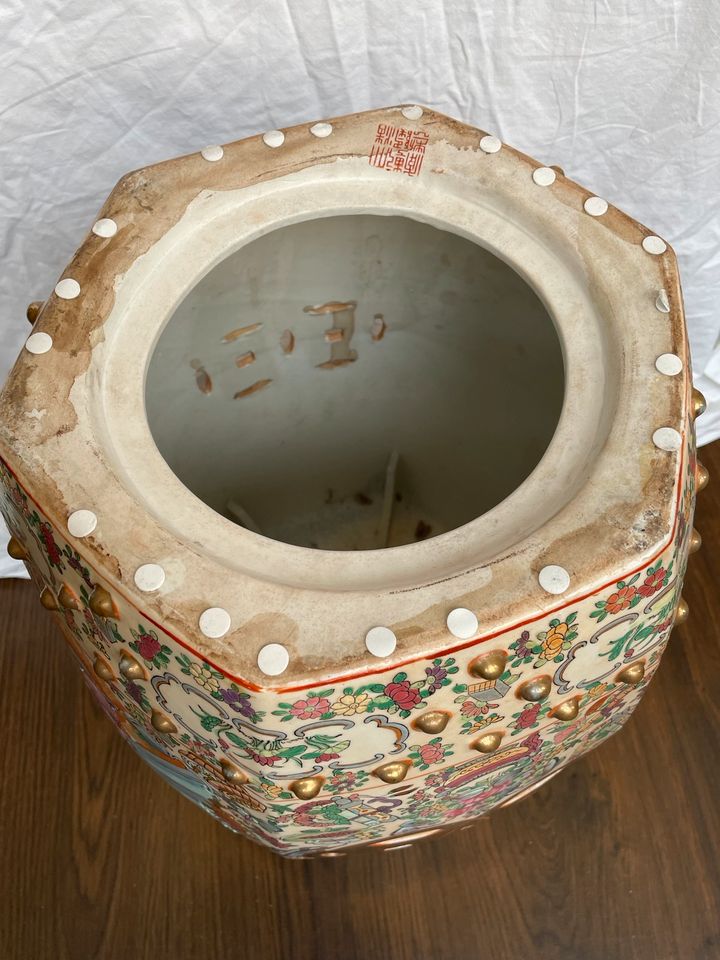 Vintage Asiatika China Porzellan Hocker Sitzhocker handbemalt in Paderborn