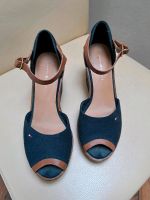 Hilfiger Sandalen mit Keilabsatz 39 blau braun Thüringen - Grabfeld Vorschau