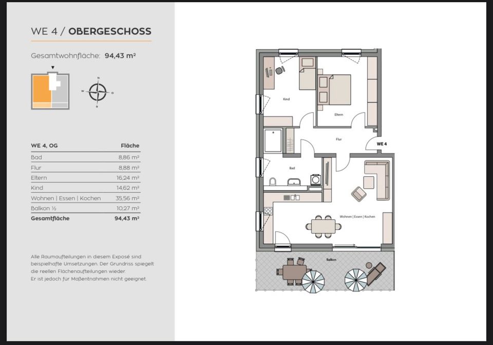 Stilvole 3-Zimmer-Wohnung mit Süd-Balkon in Gersthofen in Gersthofen
