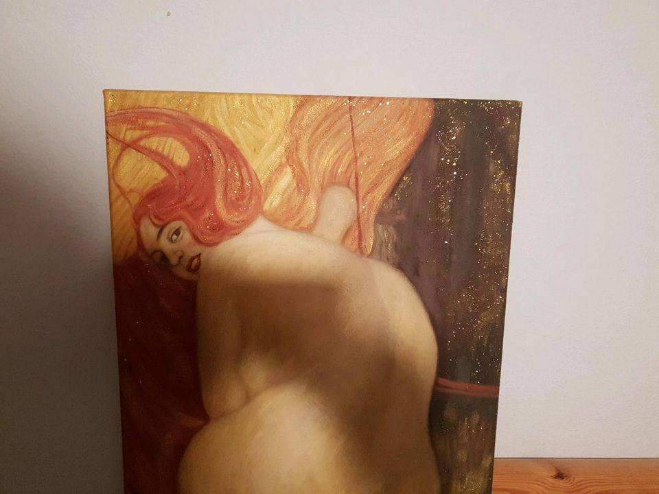 Klimt Öl Gemälde,  Goldfisch, als vergoldeter Druck, gross ca 60 in Hamburg