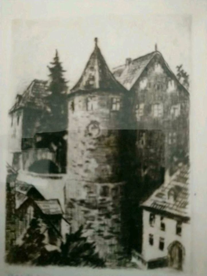 Original Radierung Meersburg Bodensee Kunst Maler in Freital