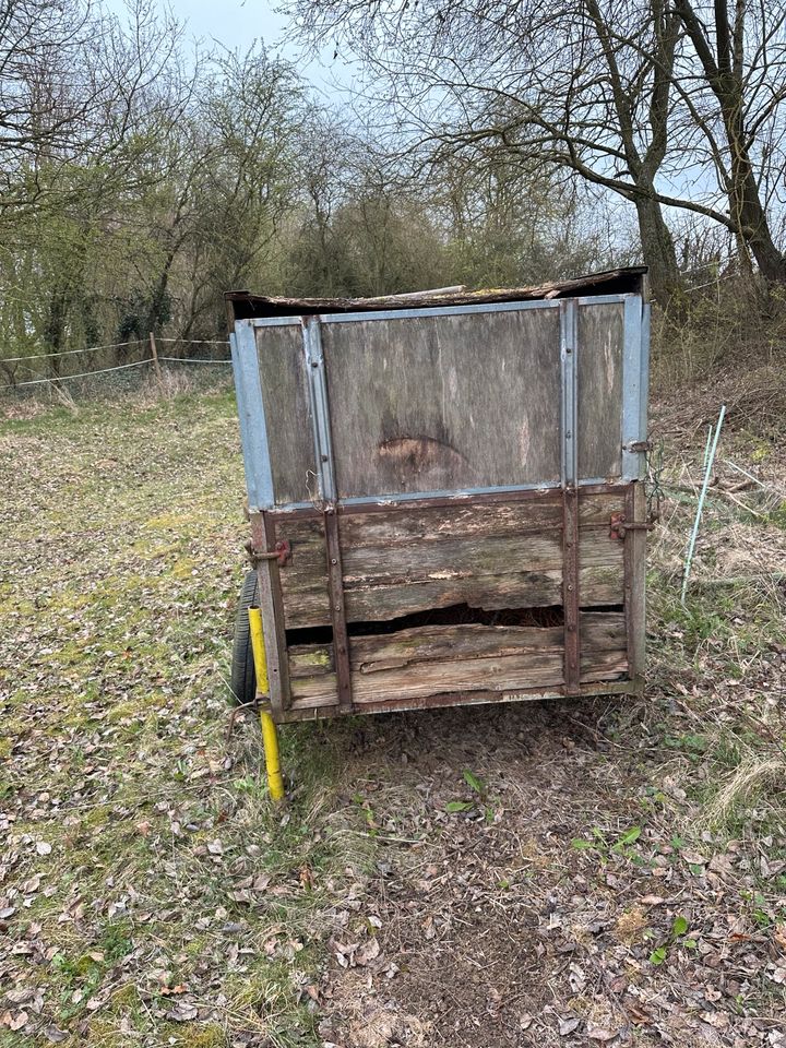 Anhänger Einachser reparaturbedürftig mit Aufbau in Hünfelden