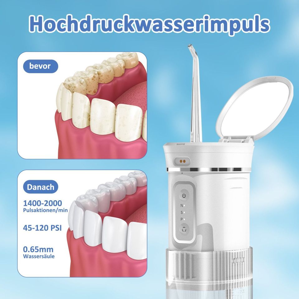 Neu Munddusche Zahnzwischenraum-Reiniger, mit 200-ml-faltbarem in Stuttgart