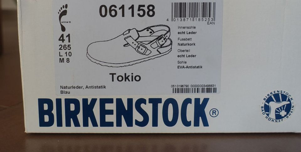 NEU Birkenstock Tokio ESD Clog Naturleder blau Größe 41 in Duderstadt