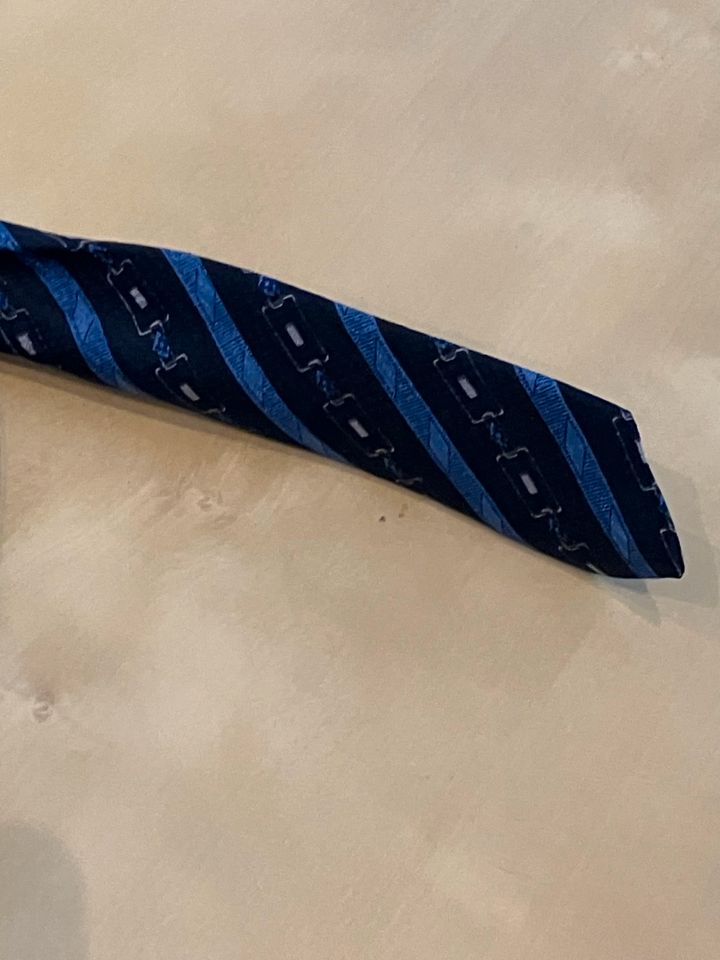 Alpi Retro Styl hochwertige Krawatte blau Seide in Schwalmstadt
