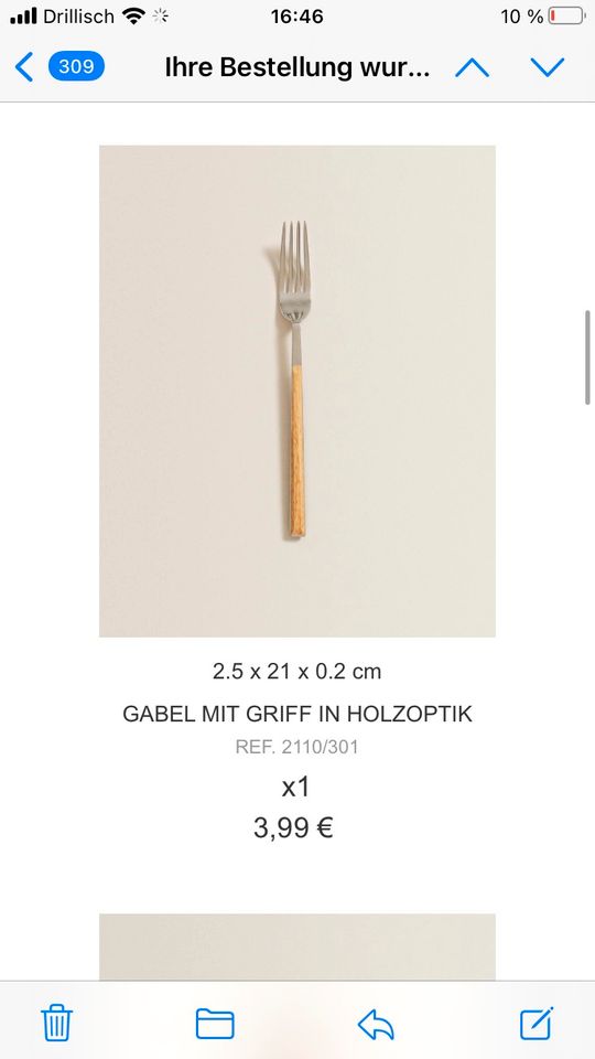 Zara Home Gabel Löffel holzoptik in Stuttgart