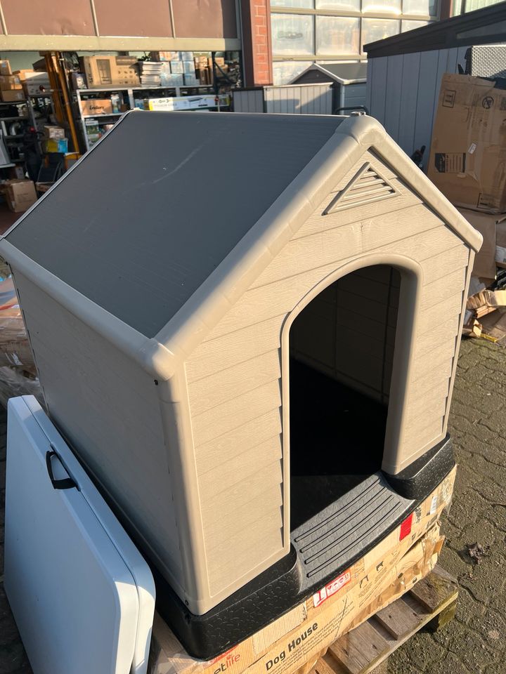 Curver Hundehütte beige/grau Kunststoff 95x99x99cm Neu in Hemslingen