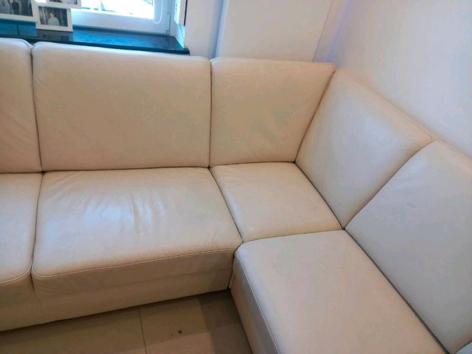 Echt Leder Sofa Couch Garnitur in Bremen