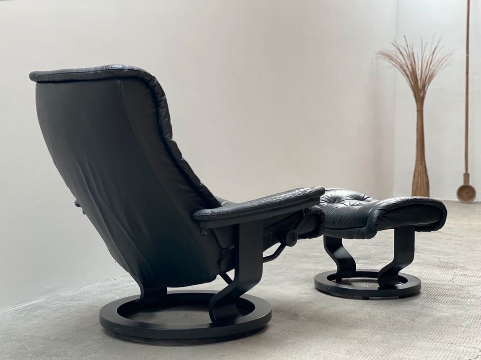 Stressless Ekornes Schwarz Relax Liege Drehsessel Sessel Leder in Reutlingen