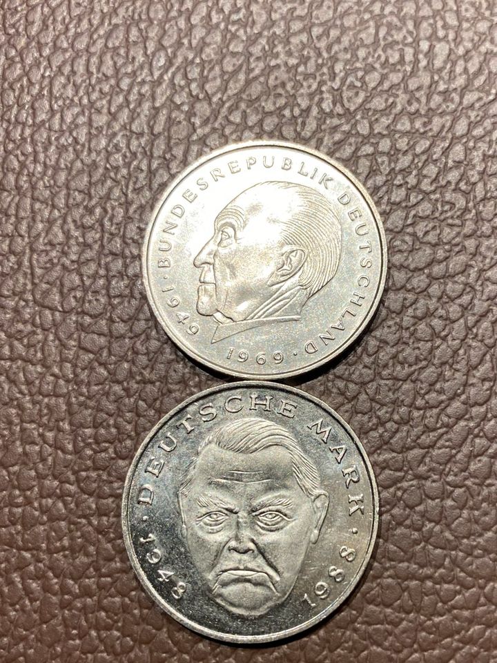 9 x 2 DM Münzen 1969,1987,1988 in Weil im Schönbuch