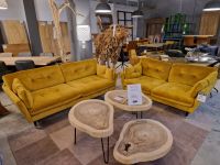 Sitzgruppe Japan | 2er & 3er Sofa | Samt | Gelb Düsseldorf - Pempelfort Vorschau