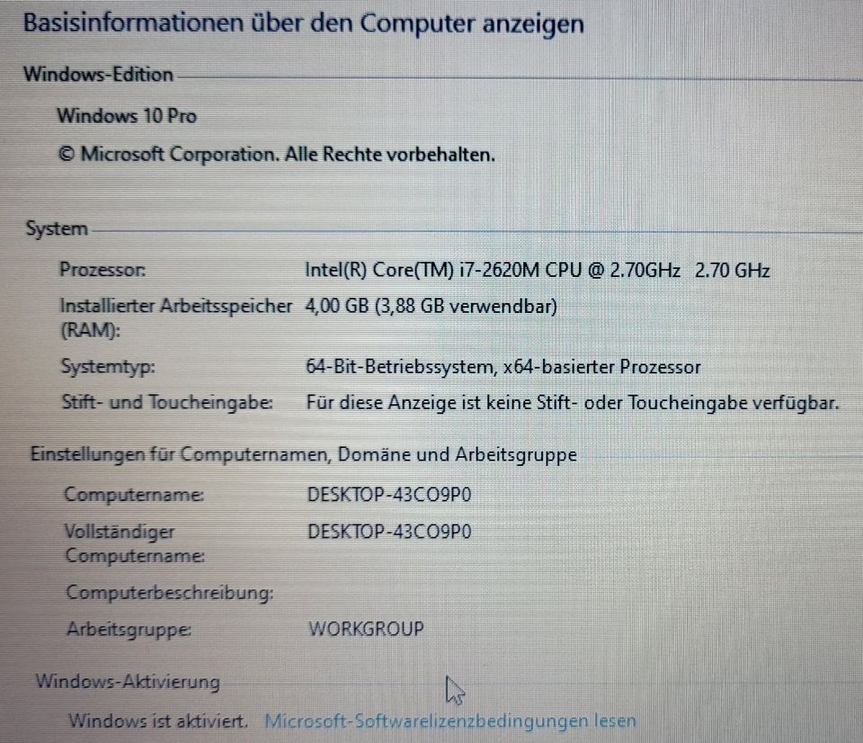 I.A Toshiba Portege R830-10V Intel Core I7-2620M 13 zoll in Arnstorf