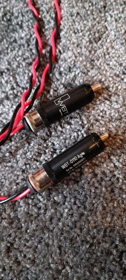 High End RCA Kabel Feinsilber 99,999 WBT Ag Stecker Teflon in Troisdorf