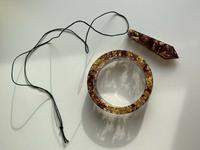 Schmuckset Halskette & Armreifen mit Blattgold & Rosenblättern Hamburg - Harburg Vorschau