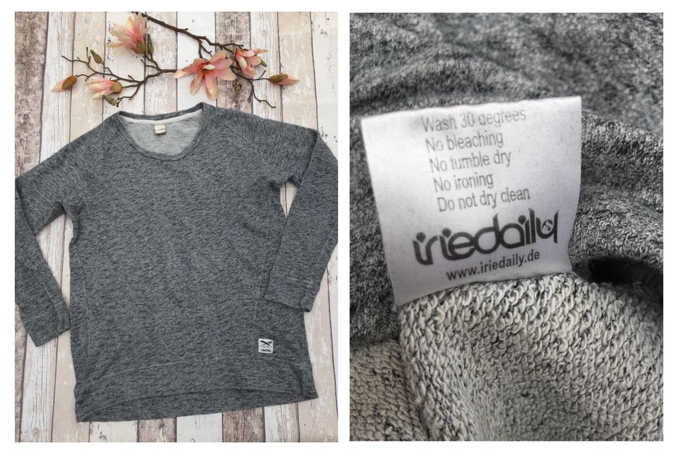 Iriedaily Sweatshirt Pullover grau schwarz meliert L 38 40 in Frechen