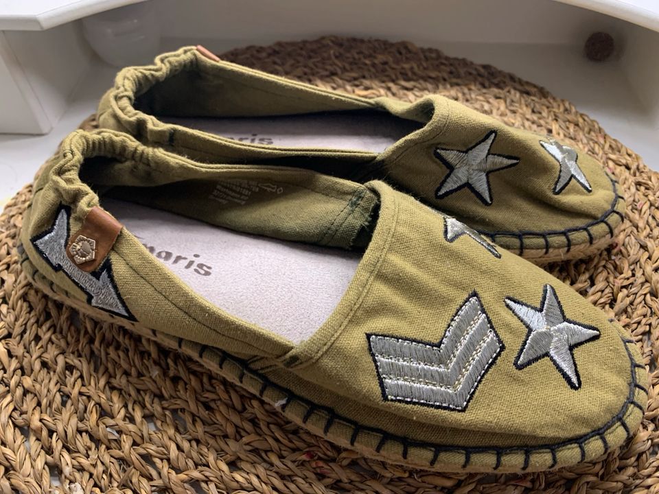 Tamaris Espandrillos Ballerinas Neu Khaki Gr. 39 in Nürnberg (Mittelfr)