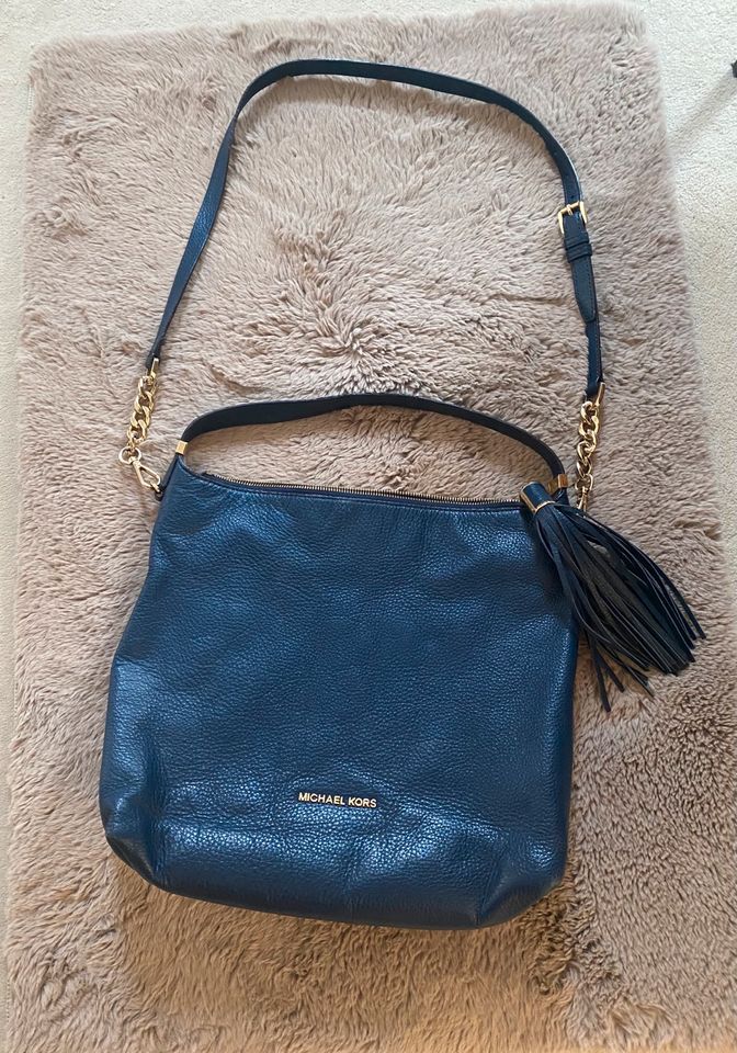 Tolle Michael Kors Tasche Umhängetasche Crossbody Gold blau in Bad Pyrmont