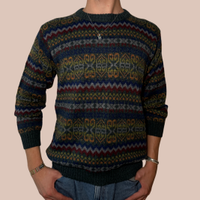 100% Alpaka Woll Pullover Wald mit Muster – Größe M Leipzig - Möckern Vorschau