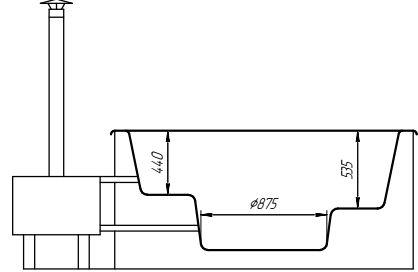 Whirpool Badezuber Badefaß 2.1m x 0.9m mit Holzofen in Stuttgart