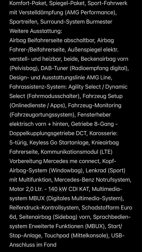 Mercedes A220 d 4 Matic Amg Burmester Standheizung multibeam in Nußloch