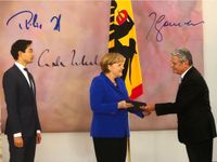 Angela Merkel, Joachim Gauck & Philipp Rössler Original Autogramm Essen - Bredeney Vorschau