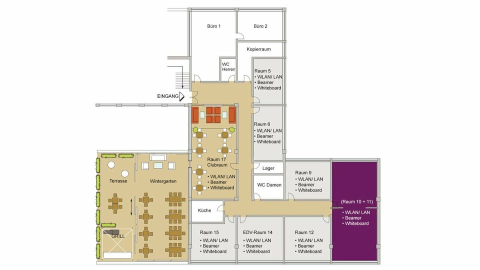 8 Tagungsräume, Konferenzräume, Seminarräume in Hamburg 30qm bis 85 qm in Hamburg