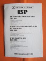 Bedienungsanleitung ISP Serie 6000 Stereo Anlage Nordrhein-Westfalen - Lemgo Vorschau
