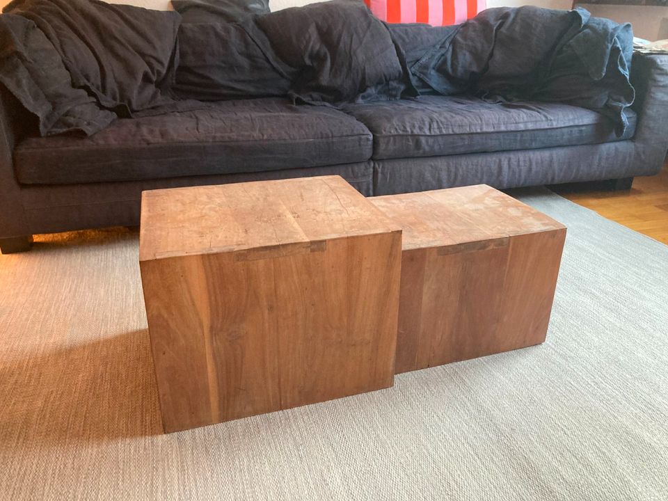 2 Teakholz-Tisch / Beistelltisch / Stapeltisch / Couchtisch Teak in Düsseldorf