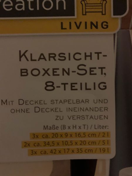 2 x Klarsichtboxen Set, 2 x 8 Teilig in Niedersachsen - Bad Harzburg | eBay  Kleinanzeigen ist jetzt Kleinanzeigen