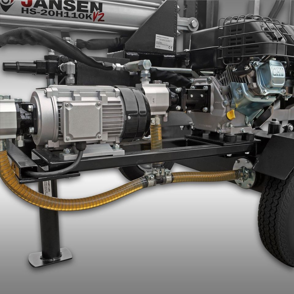 Holzspalter Jansen HS-20H110K-V2 KOMBI Benzin+Elektro 20t stehend in Nistertal