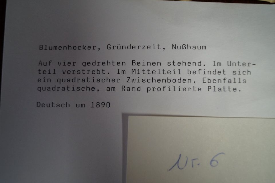 [9841] Blumenhocker Gründerzeit Nußbaum 1890 Deutsch in Hockenheim