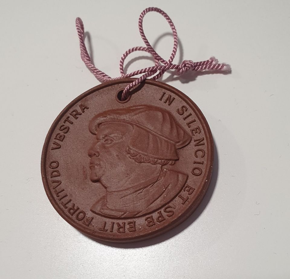 Meissen Porzellan Medaille 1952 Lutherischer Weltbund Luther in Dresden