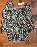 Schwarz grünes kurzes Blumen Kleid Gina Tricot Düsseldorf - Eller Vorschau
