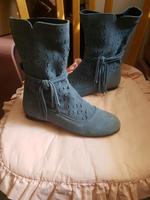 Stiefel Wildleder Sommer taubenblau retro Hippie Sachsen - Krauschwitz Vorschau