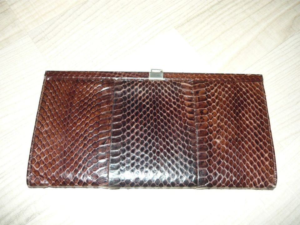 Clutch Abendtasche Leder Vintage, Braun, weiches Leder, Top in Geretsried