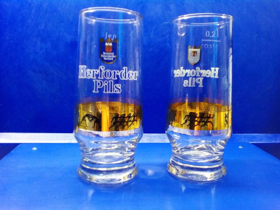 Biergläser Herforder Pilsener Olympische Sportarten der Antike 2x in Itzehoe