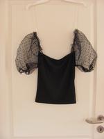 ✨️ Bluse schwarz mit Puffärmeln S ✨️ Shirt AMISU schwarz Spitze S Niedersachsen - Uelzen Vorschau