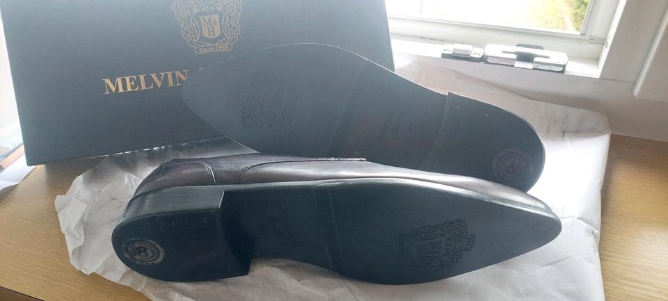 NEU 43 MELVIN &  HAMILTON Business Derby Herrenschuhe Dunkelbraun in Helsa