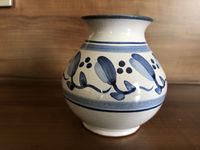 Vase Blumenvase Keramik getöpfert mit hübschem Dekor blau Thüringen - Jena Vorschau