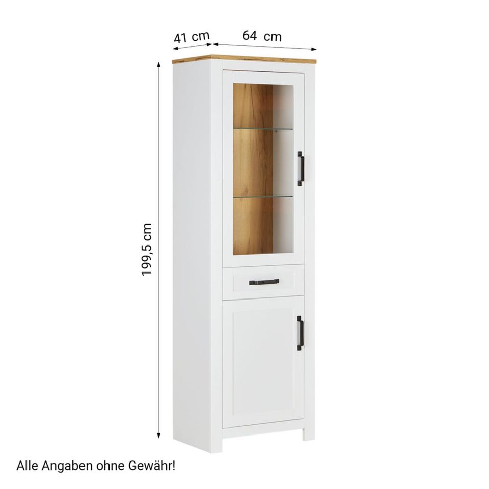 Highboard Vitrine Schrank Wohnzimmerschrank Holz Weiss NEU 238-Er in Erfurt